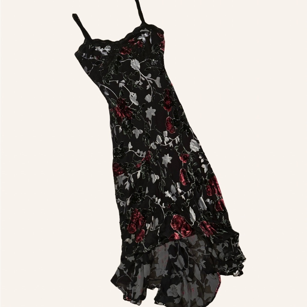 Vintage Floral Sue Wong Beaded Dress